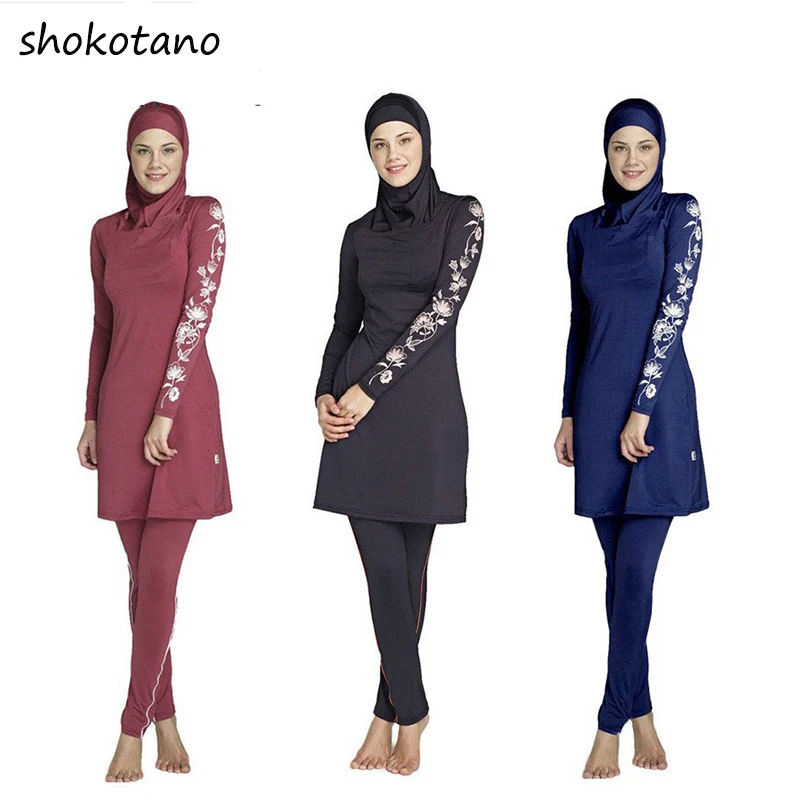 Muslim Swimwear Modesty Lady Swimsuit Full Cover Islamic Beachwear Arab...