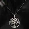 2022 Tree of Life Stainless Steel Pendant Necklace for Women Silver Color Chain Necklace Jewellery colgantes mujer moda N18234 ► Photo 2/6