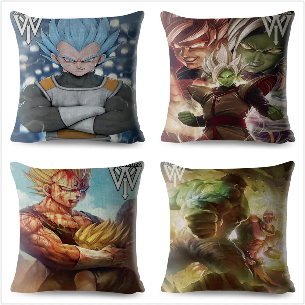 Dragon Ball Vegeta синий Гоку черный Чехол на подушку домашний декор чехол для подушки с мультяшным принтом японские подушки с аниме чехол для дивана 45*45 см