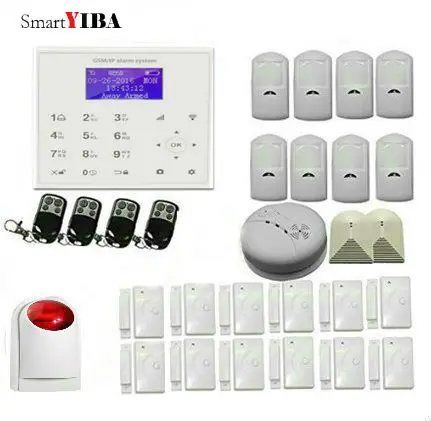 

SmartYIBA 2.4G Wifi Home/House Security Alarm With Strobe Siren GSM SMS Wireless Security Protection Home Alarm System