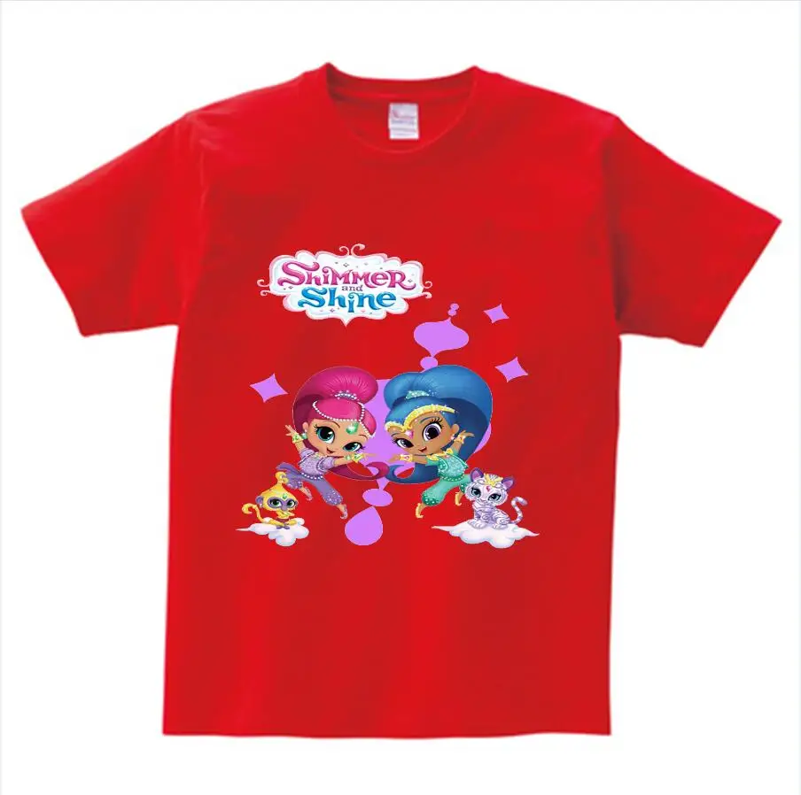 Детская футболка; Детские хлопковые топы с круглым вырезом; футболка; футболки для малышей; футболка для маленьких мальчиков и девочек - Цвет: red  childreT-shirt