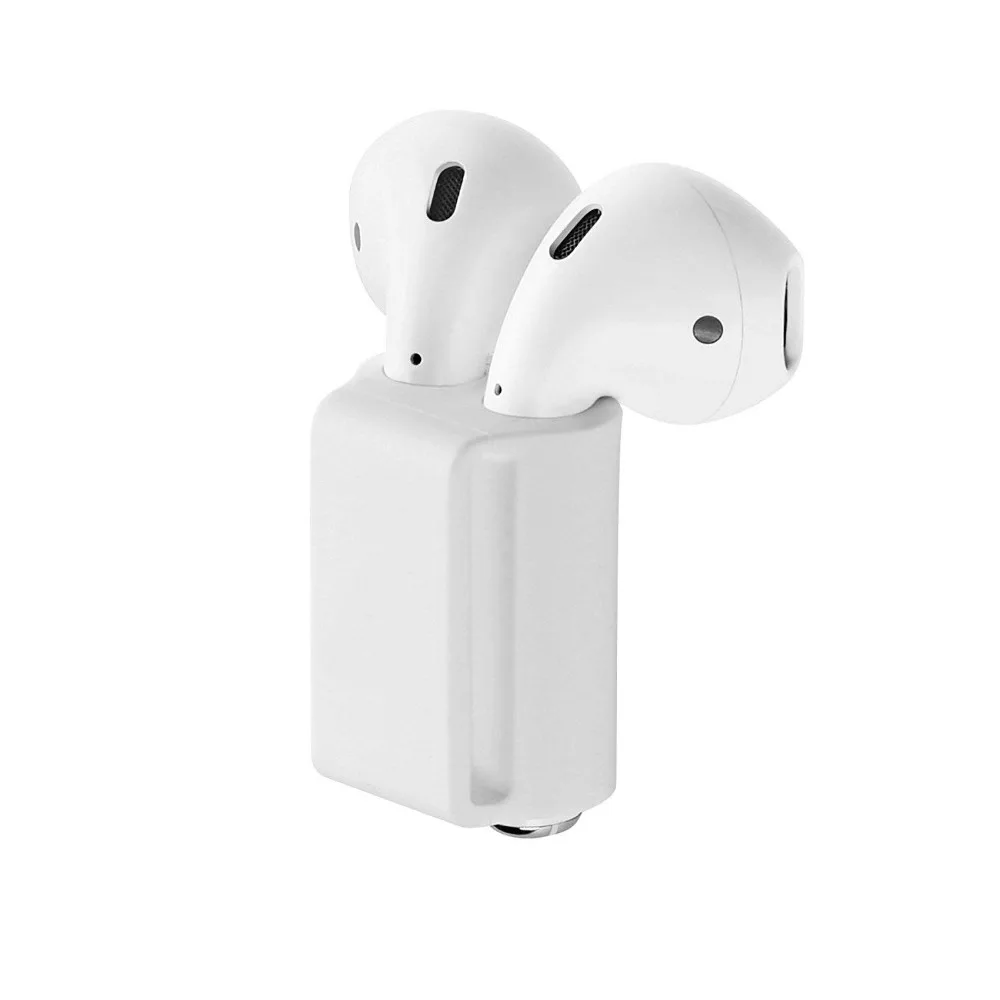 

AirPods Holder Portable Anti-Lost Strap Silicone Case for Apple AirPod (White)
