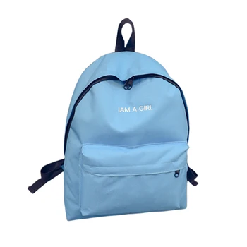 

HOBBAGGO 2017 New 6 Colors Letter Embroidery Girls Unisex Canvas Backpack Students Shoulder Bag For Teenager Schoolbag