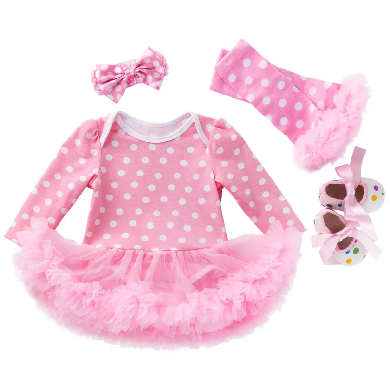 

New Born Baby Girl Clothes Rainbow Polka Dot Tutu Dress Baby 1 St Birthday Girl Outfits Cotton Infant Clothing Toddler Clothes