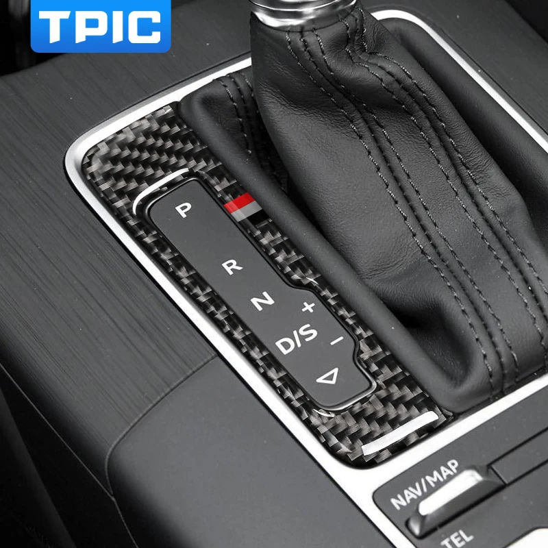 

Car Interior Carbon Fiber Gear Shift Panel Button Frame Car Stcikers and Decals For Audi A3 S3 2014-2018 Car Styling Accessories