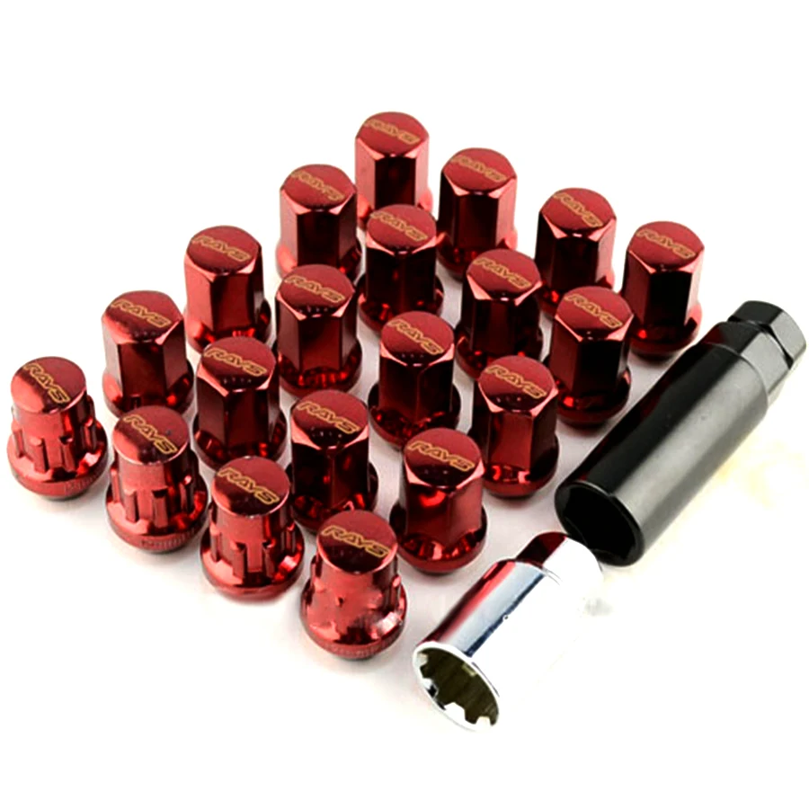 20PCS Universal M12 X1.5 modified Racing Car Red wheel screws Anti