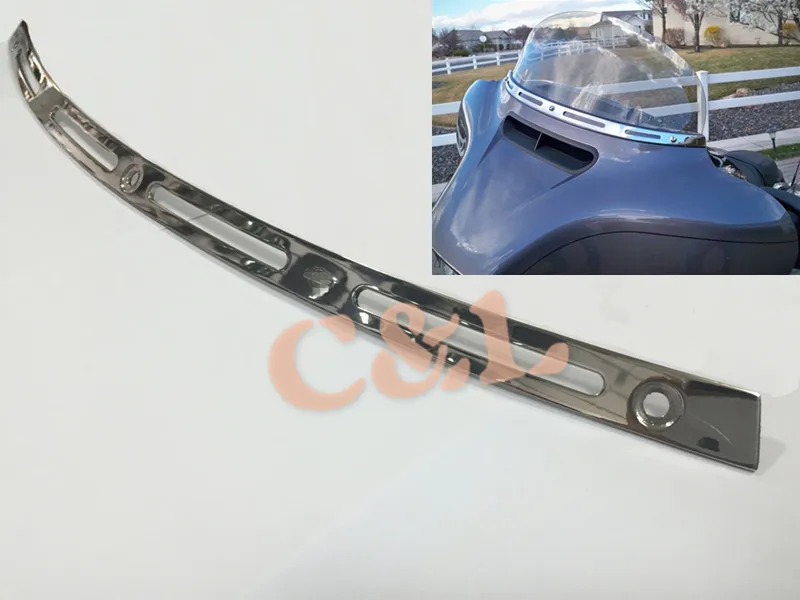 Chrome Batwing Fairing Windshield Trim Fit For Harley Electra Street