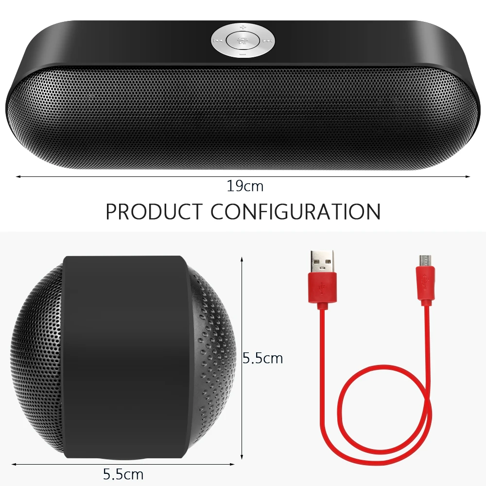 TOPROAD Мини Bluetooth динамик беспроводной стерео портативный с 8 Вт громкоговорители