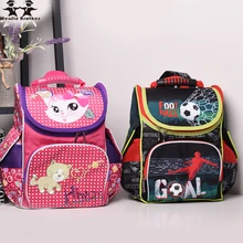 wenjie brother 2018 new 1-3 grade Kids Schoolbag Backpack Orthopedic Children School Bags For Boys and girls Mochila Infantil new kids butterfly schoolbag backpack eva folded orthopedic children school bags for boys and girls mochila infantil