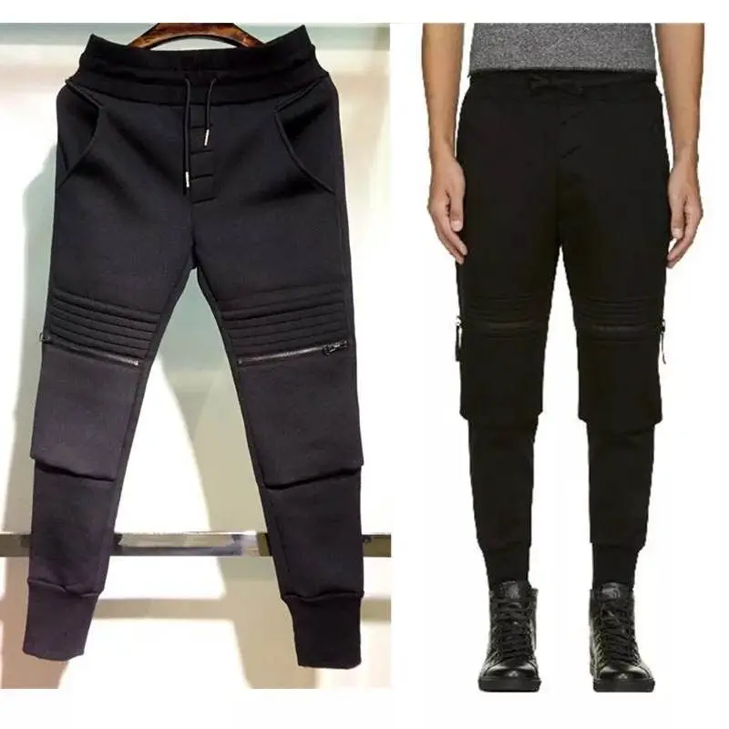 27 45 ! 2016 NEW Men's clothing space cotton zipper knee bags thread