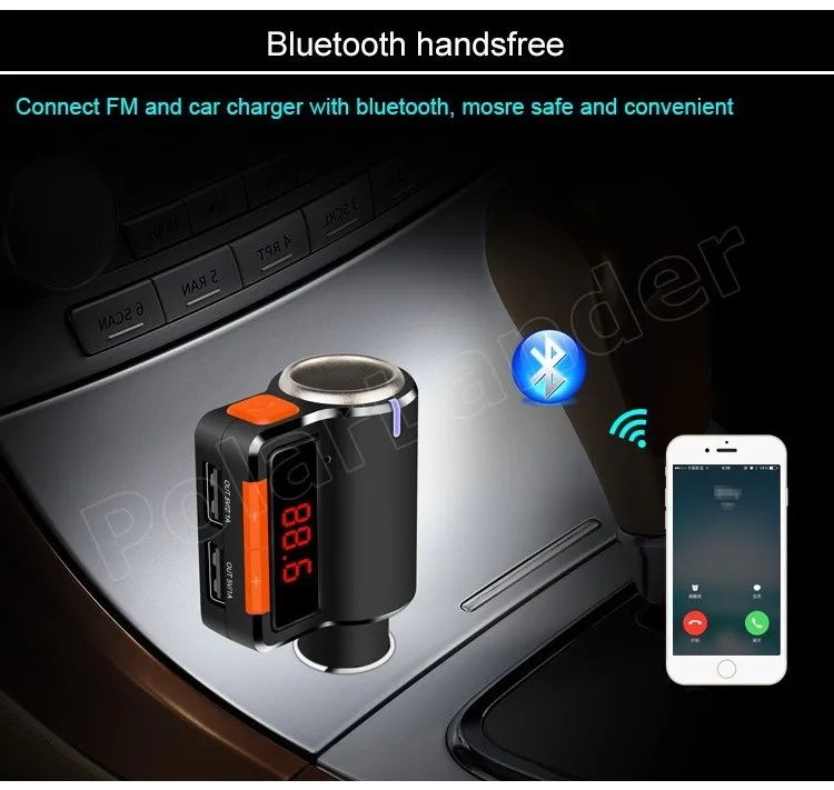 Автомобильный Mp3 плеер Беспроводной FM передатчик светодиодный Экран автомобильный аудио Музыка плеер FM модулятор Поддержка Bluetooth, USB музыка dual