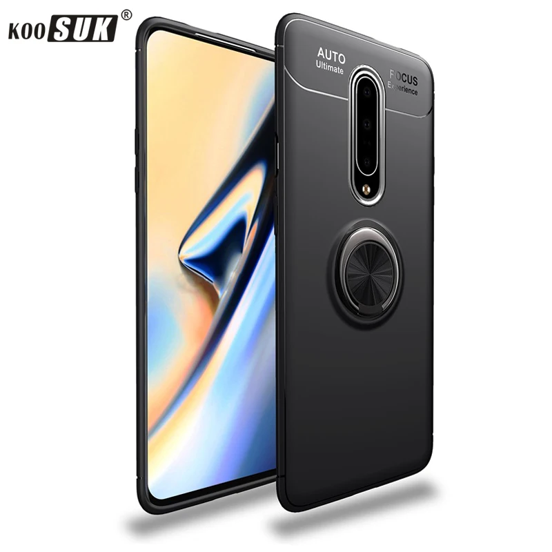 Oneplus 7 Cell Phone Case Car Holder Finger Ring Stand Back Cover For Pro Bracket Armor Soft Silicone oneplus7 | Мобильные телефоны