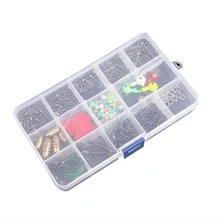 Высокое качество рыболовные снасти набор крючков Вертлюги бас комплект рыболовных принадлежностей с коробкой для снастей