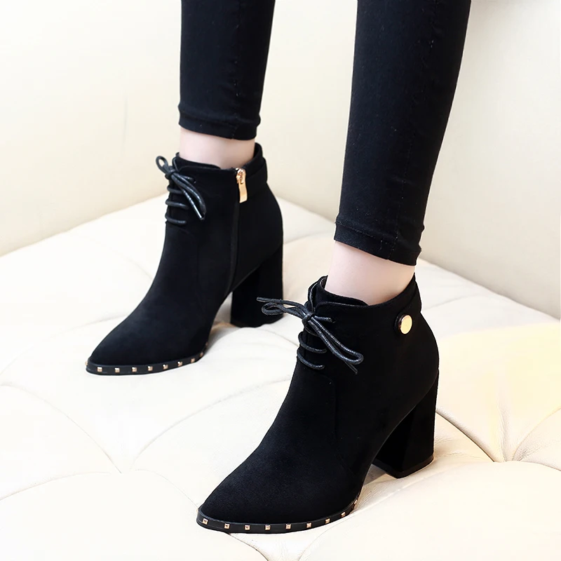 pointed toe high heel boots