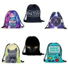 Fashion Unisex Prints Drawstring Rope Backpack Bag for Daily Travel Use High Quality Ployester NoEnName_Null