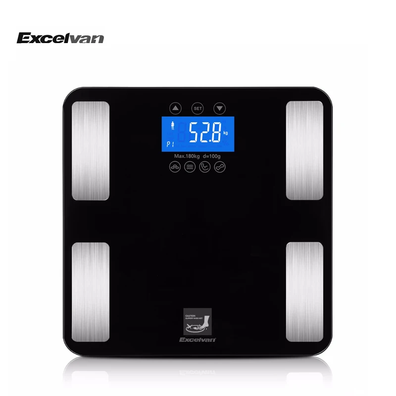 Excelvan Touch 400 lb цифровая смарт-шкала жира тела измеряет до веса тела ИМТ жировой воды калории мышечной и костной массы