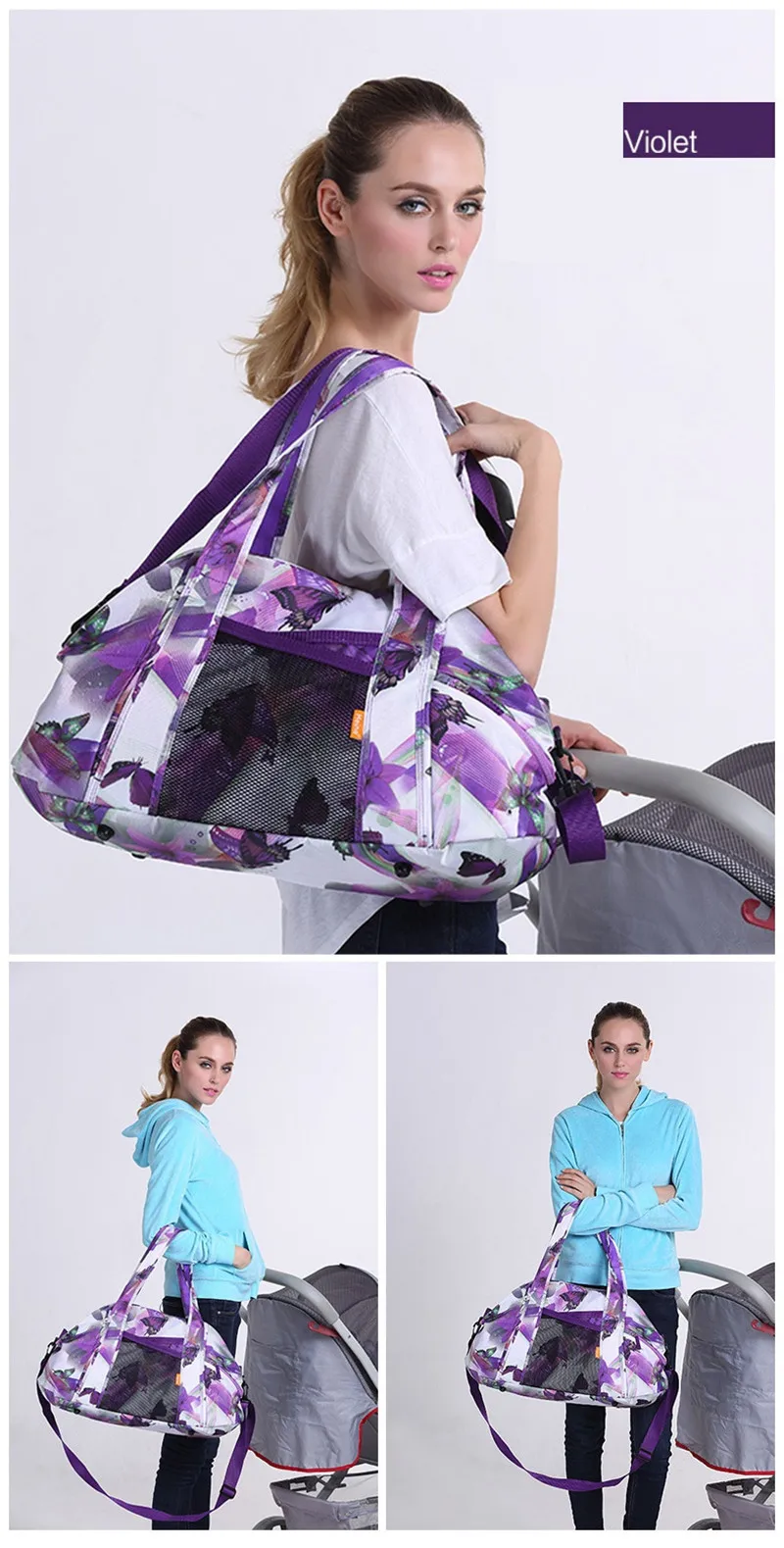 Fashion Mom Postnatal Exercise Sports Bags High-capacity Shoulder Diagonal Mummy Hobos Mother and Child Big Size06