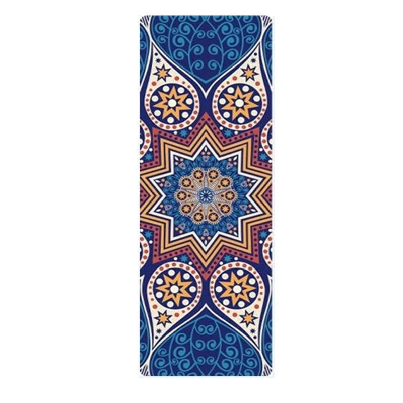 

1.5MM/5MM 183*68CM Suede Yoga Mats Fitness Mat Print Natural Rubber Blanket Women Men Indoor Exercise Sports Pads Indian Style