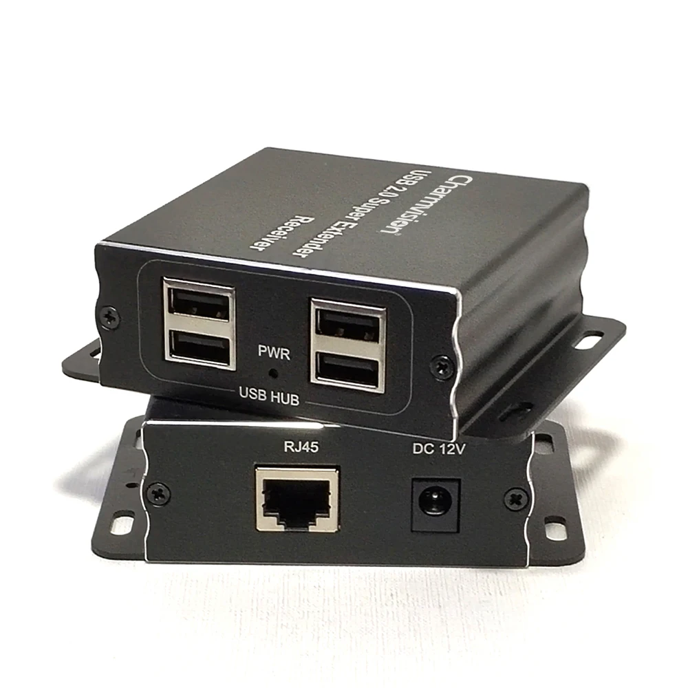 USB удлинитель Charmvision EU204P 100 м с 4 портами 480 Мбит/с|USB-хабы| |