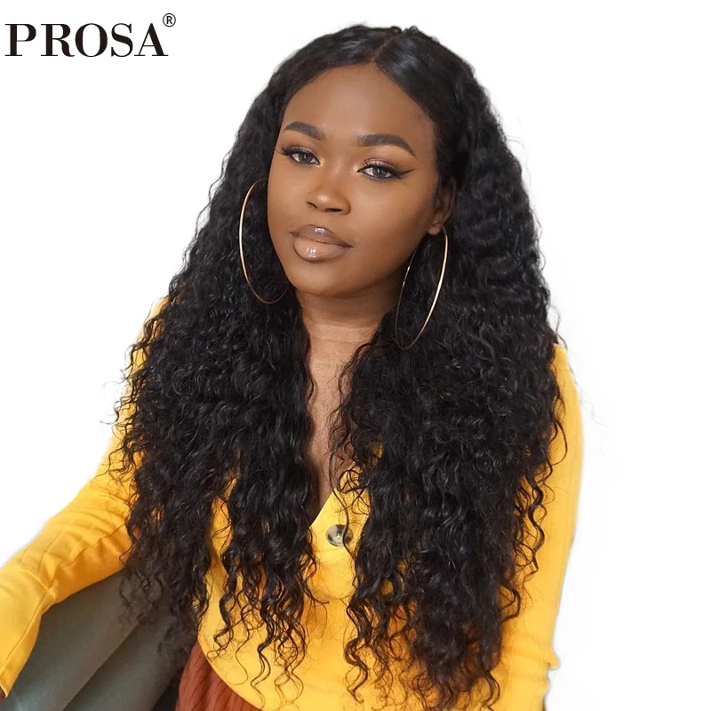 

250 Density Lace Front Human Hair Wigs For Women Natural Black Curly Human Hair Wig Glueless Brazilian Lace Front Wig Prosa Remy