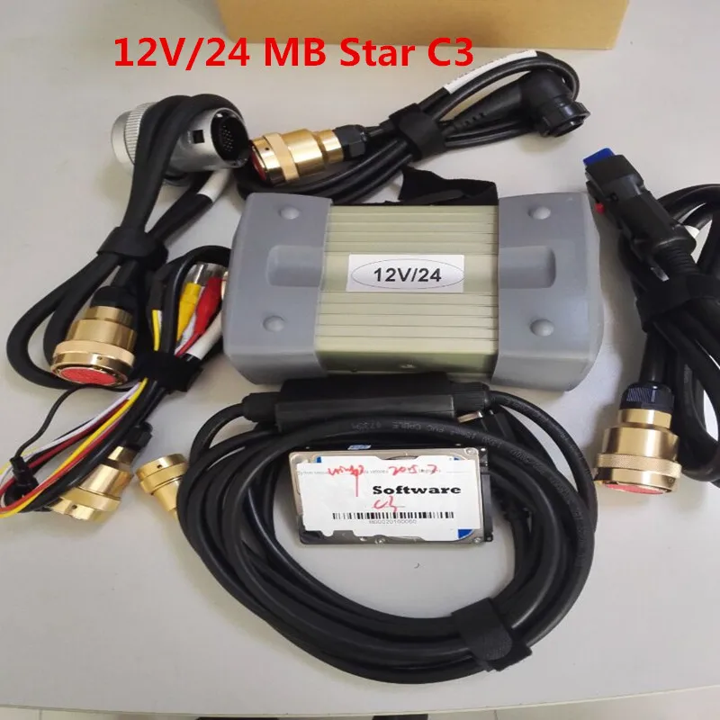 MB Star C3 OBD2 сканер звезда Диагностика c3 со звездой полные кабели mb star программное