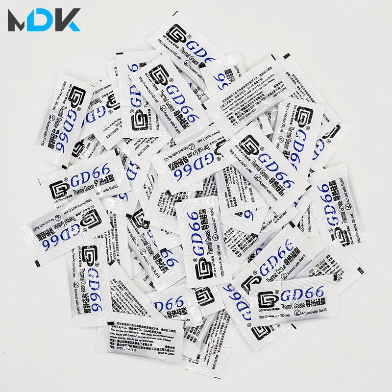 Thermal Paste 100 Pcs GD66 Thermal Conductive Grease Paste Silicone Plaster Heatsink Compound High Performance Gray