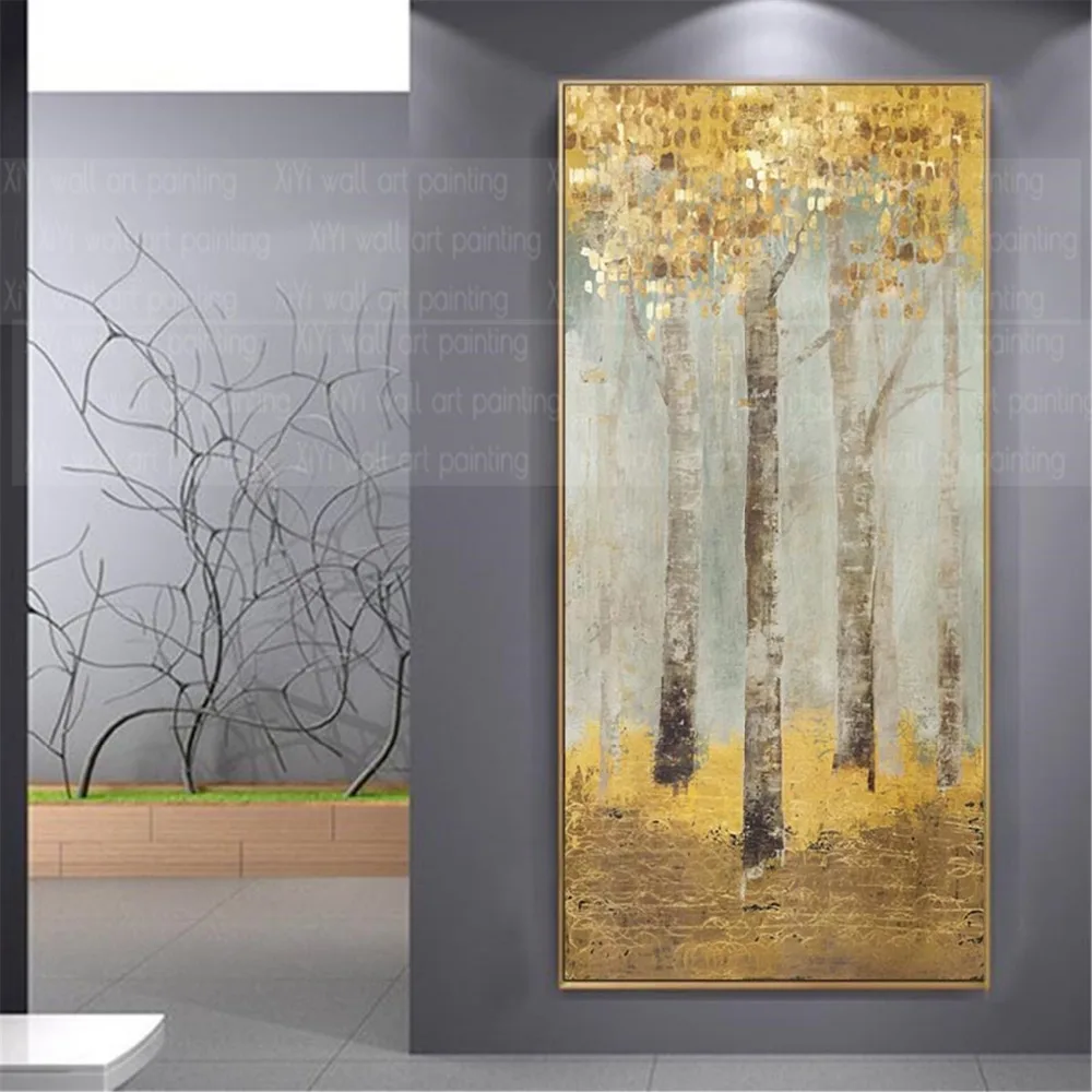 

Gold art Decoration abstract gold trees Wall Art Picture Canvas Poster and Print Painting Decorative for Living Room Home Decor
