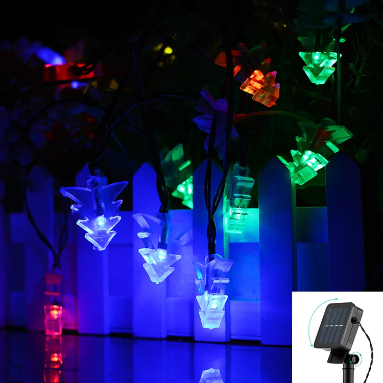 

2019 New Christmas Tree Design 20 LEDs String Light Waterproof Solar LED Outdoor Patio Yard Fence Decoration Copper Wire Lights