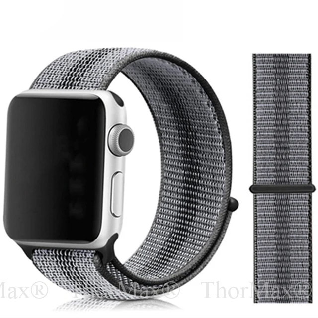 Спортивная петля ремешок для apple watch 4 для iwatch band 42 мм 44 мм 38 мм 40 мм для apple watch band нейлоновый браслет correa Ремешки для наручных часов - Цвет ремешка: 19-Black Stripe