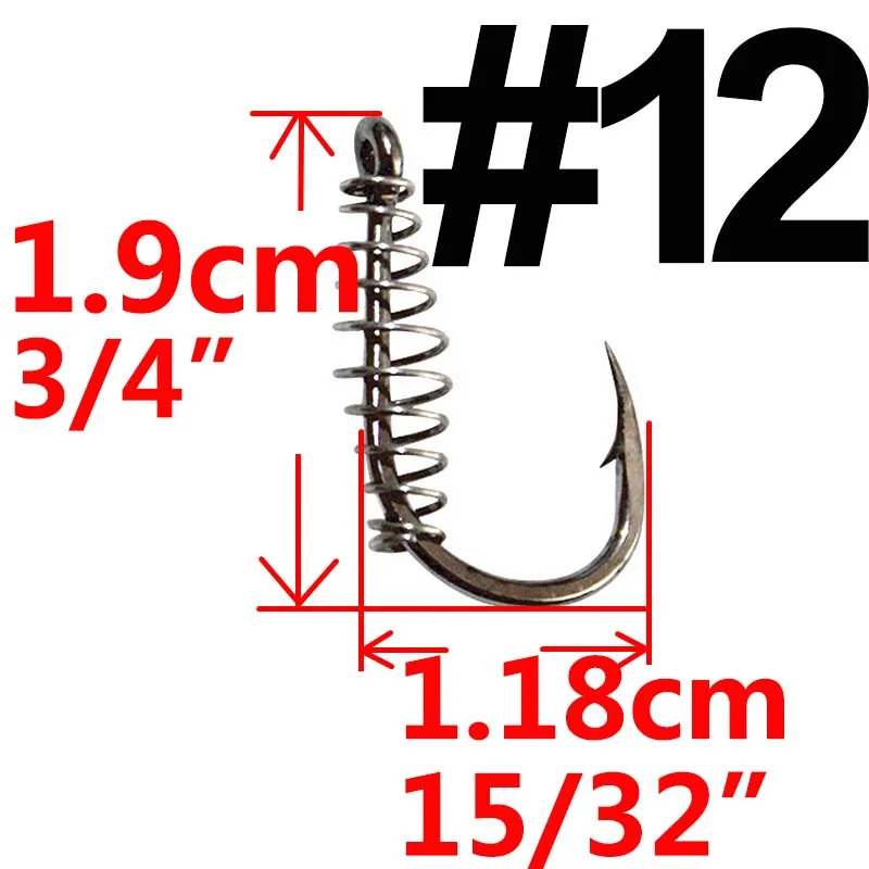 10 шт./партия, пружинный крючок, колючий круг, крючок для ловли карпа, размер от 3 до 17, без лески, джиг, рыболовные аксессуары для рыбалки, крючок - Цвет: size 12