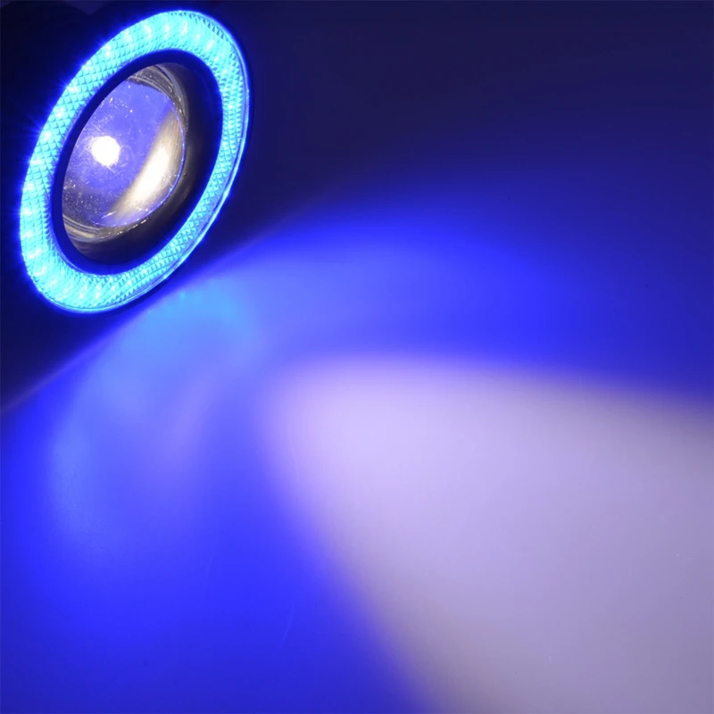 TUINCYN 2 шт. Водонепроницаемый светодиодный проектор с объективом Halo ангельские глазки кольца противотуманный светильник 2,5 дюйма 3 дюйма 3,5 дюйма белый синий лед синий COB