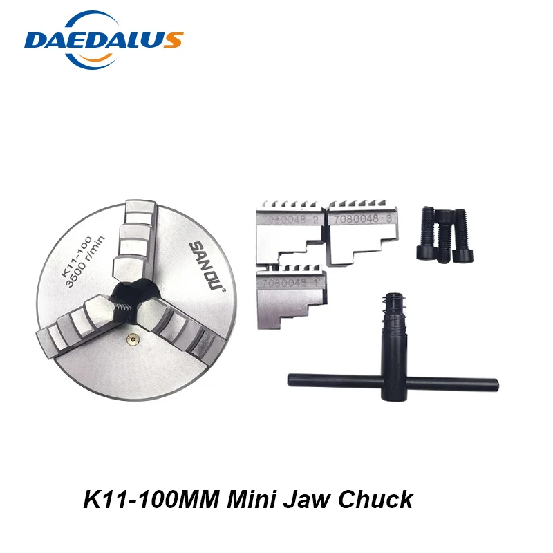

3 Jaw Chuck Manual Lathe Chuck 100mm 4" Self-Centering Chuck K11-100 Lathe Tool For Drilling Milling Machine