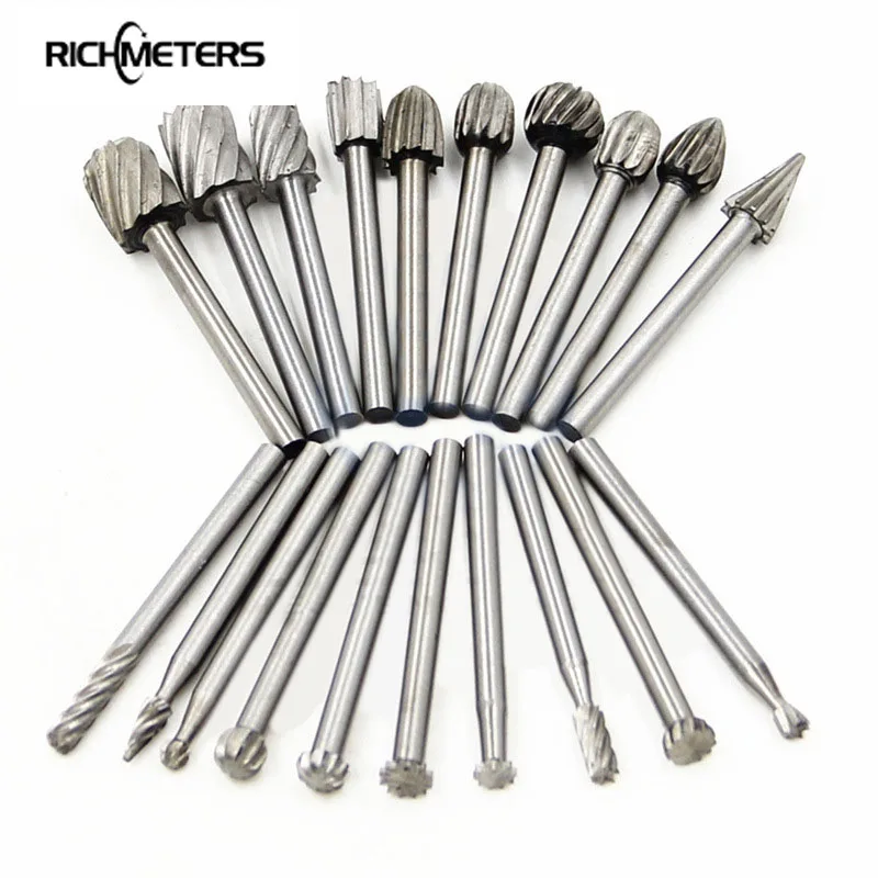 20PCS 3mm Electric Grinding HSS Woodworking Rotary File Engraving DIY