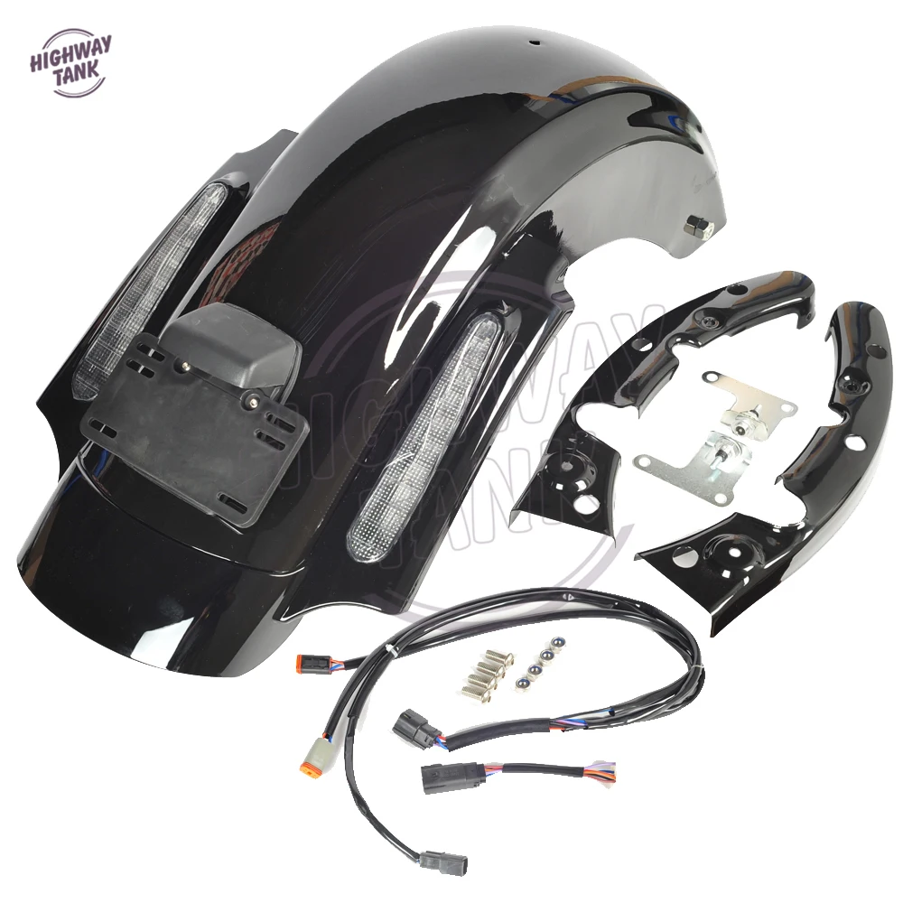 Black Motorcycle CVO Style Rear Fender System case for Harley Davidson