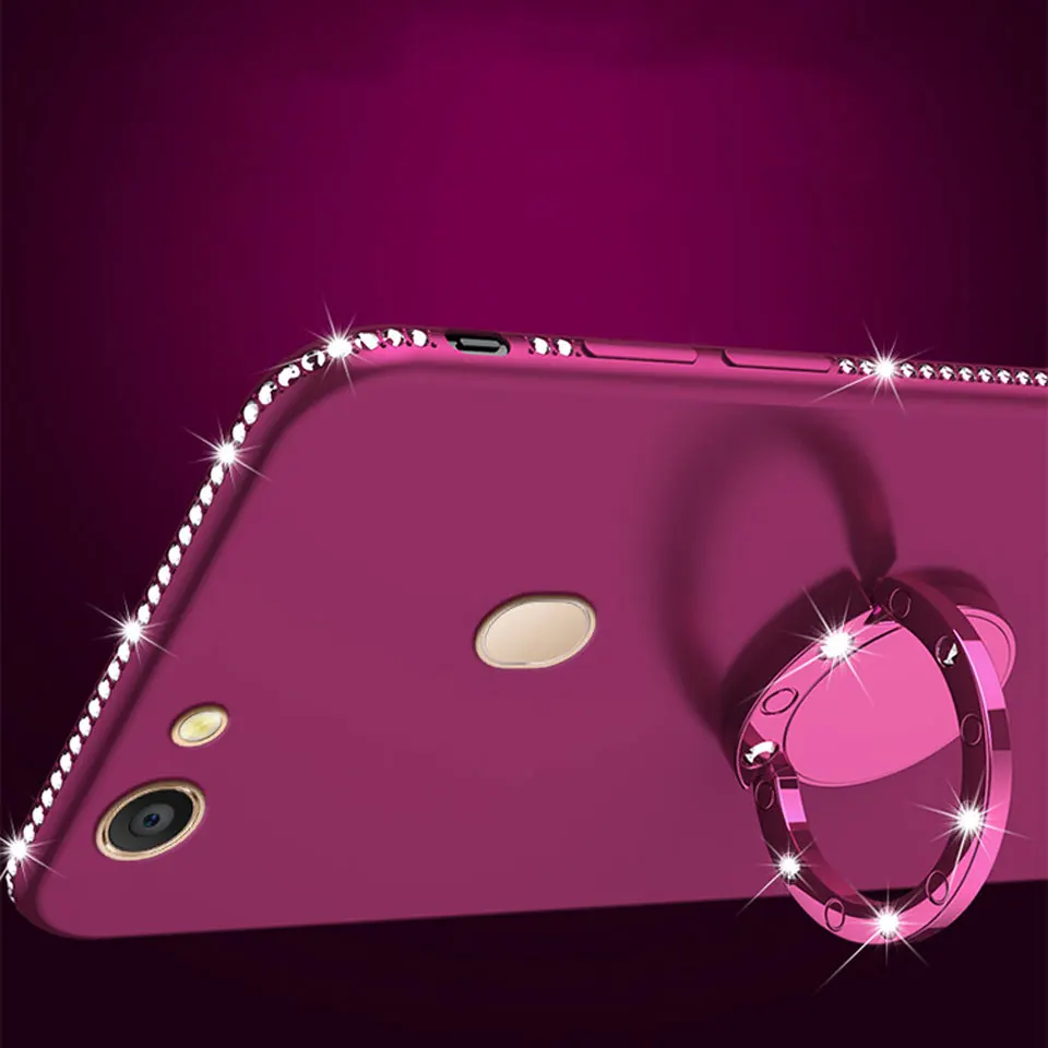 Diamond Glitter Ring Kickstand Case for Huawei P8 Lite 2017 P9 P20 P30 Pro Mate 20 10 Honor 8X 7X 9 Nova 4 3 Cover |