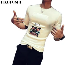 2017 Men’s Cat Dept NO. Print T-Shirt Cool Cat t shirt men summer White half sleeve T shirt hipster Tees Plus size M-5XL