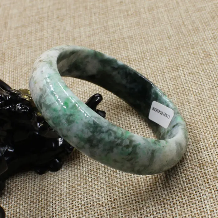 

3628 Certified Grade "A" Natural Green Jadeite Jade Gems Bracelet Bangle 59mm