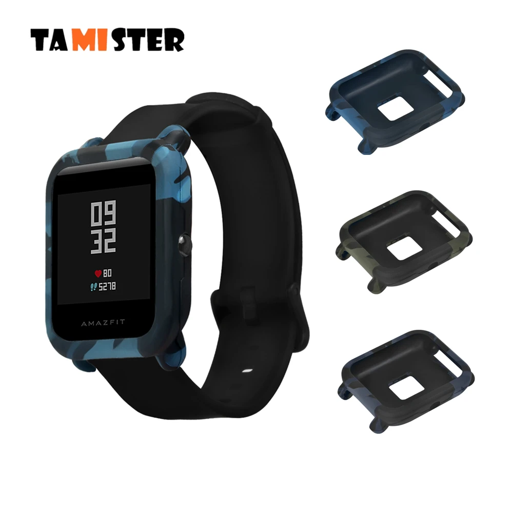 Мягкий камуфляжный чехол TAMISTER, защитный чехол для Xiaomi Huami Amazfit Bip Youth SmartWatch, тонкий чехол с рамкой, силиконовый чехол