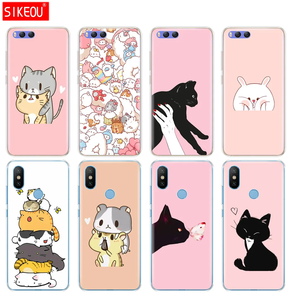 

Silicon Cover Case For Xiaomi Mi 8 8SE A1 A2 lite 5 5S 5X 6 Mi5 MI6 NOTE 3 MAX Mix 2 2S Kawaii Molang Cartoon Anime dog cat