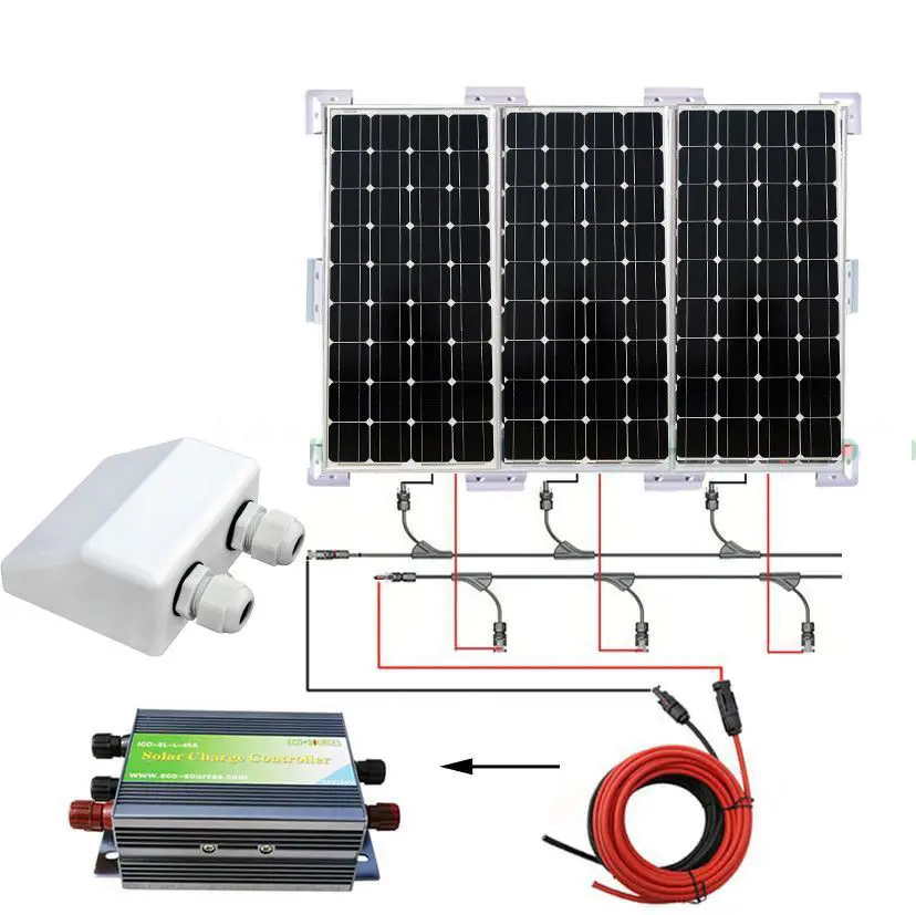 

3PCS 100W MONO SOLAR PANEL 300W SOLAR SYSTEM W/ SOLAR BRACKET FOR CHARGE 12V