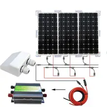 3PCS 100W MONO SOLAR PANEL 300W SOLAR SYSTEM W/ SOLAR BRACKET FOR CHARGE 12V