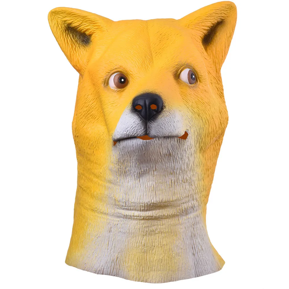 Cheap Wholesale Lovely Dog Head Latex Mask Full Face Adult Mask