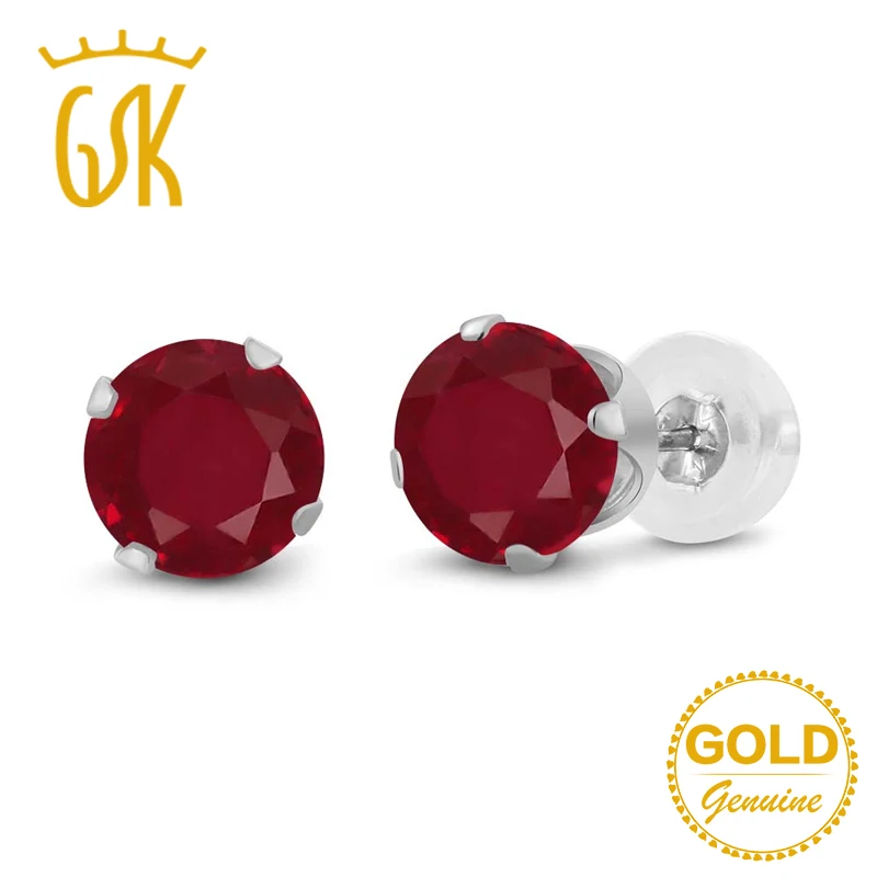 Gemstoneking Ruby Earrings 1 12 Ct Round Natural Red Stud Gemstoneking Ruby Earrings 1 12 Ct Round Natural Red Stud 14k White Gold Fine Jewelry For Women In From Accessories On
