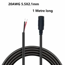 1 шт. 20AWG 5,5x2,1 мм DC гнездо адаптер для светодиодной ленты Светодиодные разъемы с замком пряжкой 100 см Длина кабеля