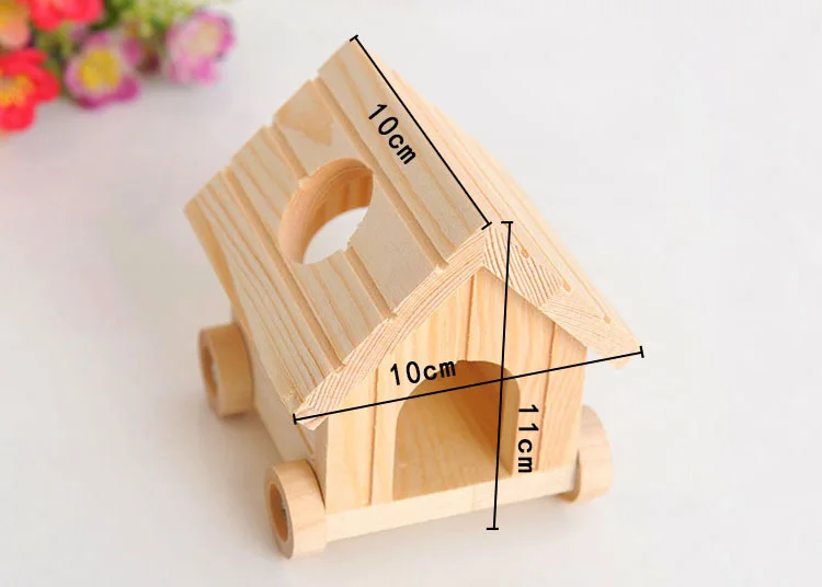 Деревянный мелких животных Pet Хомяк дом кровать Лето хомяк дом клетка гнездо с колесо хомяка, Игрушка аксессуары
