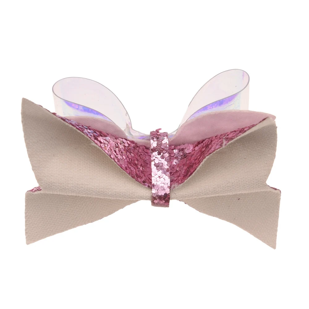 5PCS 2.5inch Glitter Bow Waterproof bows Sequin Hair Bows Boutique Hair Accessories Jelly Bow Hairclip Barrette