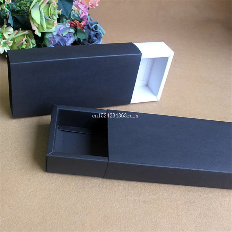 100 шт бумажный короб для бумаг картонный Подарочная коробочка из крафт-бумаги Подарочная бумажная упаковка для носков/шарфов/нижнего белья 22,9*11*4,5 см