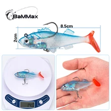  BaMMax Fishing lure 14g 8.5cm Soft lures with Hook  Wobblers Artificial Bait Silicone Sea Bass Carp 3D Eyes Lead Fishing Lures