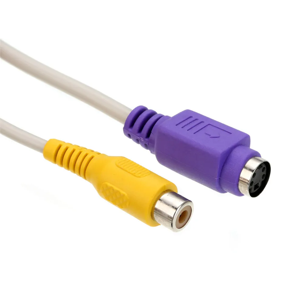 YKSO VGA Cable 15 Pin VGA Male to TV S-VideoRCA Female AV OUT Adapter Cable Audio Video Cable Composite HD TV VGA Cable (5)