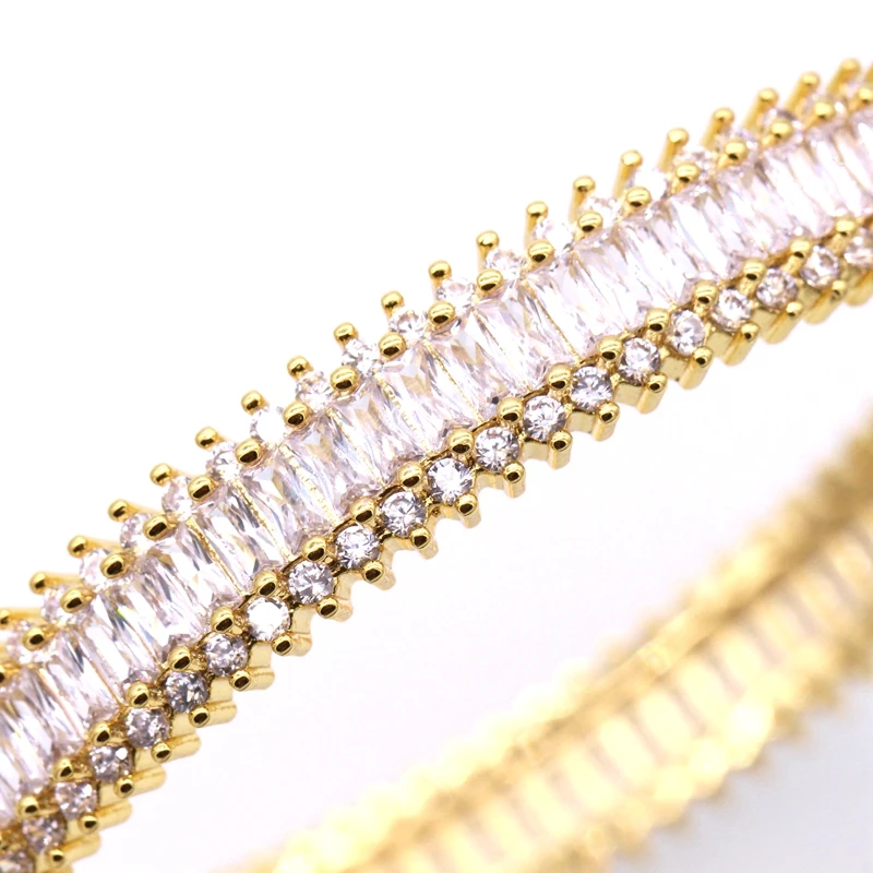 JINYAO модный браслет золотистого цвета прозрачный AAA Браслет с фианитами браслет для женщин Свадебные высокого качества Pulseira
